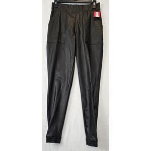 Spanx Faux Leather Like Jogger Pants Pull-On Noir Black Women's S/P NWT $148